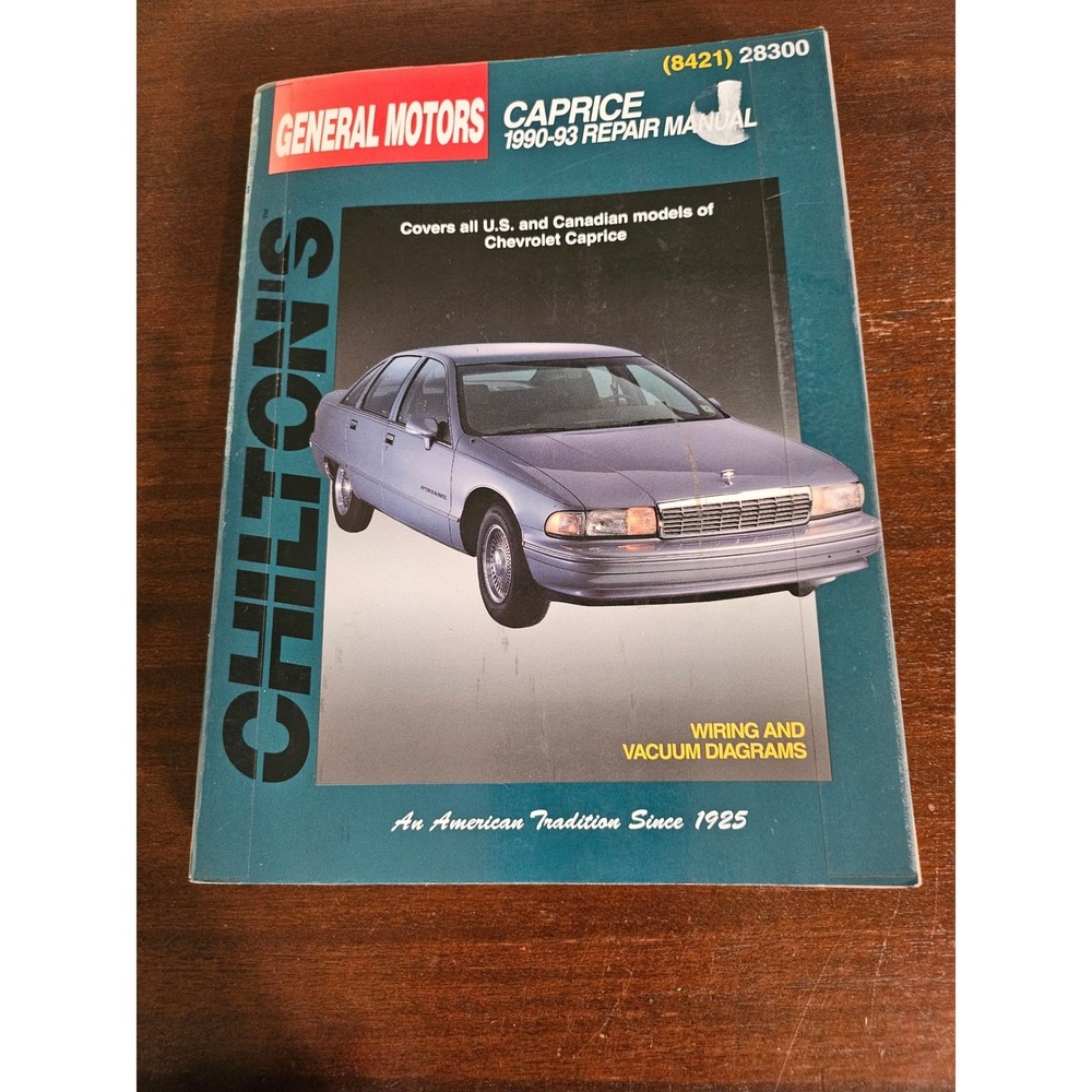 Chilton Repair Manual 1990-93 Chevrolet Caprice Blue Wiring Vacuum Diagrams